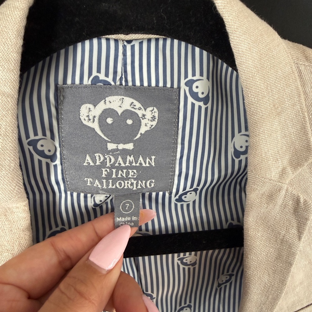 Appaman Beige Blazer with Striped Lining - Picture 5 of 10